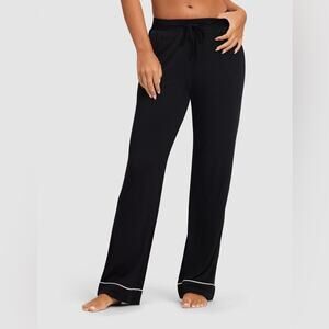 Cozy Earth Women's Bamboo Stretch-Knit Pajama Pant Black Size Small
